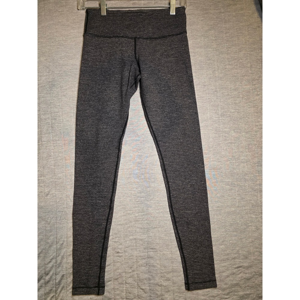 1383 Lululemon Wunder Under High Rise Space Dye Leggings Gray Black Size 6